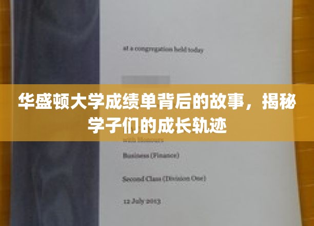 华盛顿大学成绩单背后的故事，揭秘学子们的成长轨迹