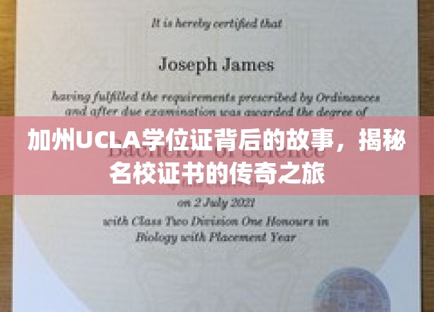 UCLA学位证传奇，探寻加州名校证书背后的非凡旅程
