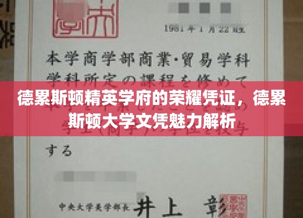 德累斯顿精英学府的荣耀凭证，德累斯顿大学文凭魅力解析
