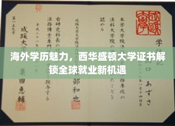 全球职场通行证，西华盛顿大学学位开启跨国就业新时代