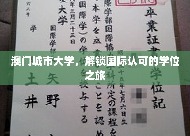 澳门城市大学，跨国界学位之旅的精彩启程