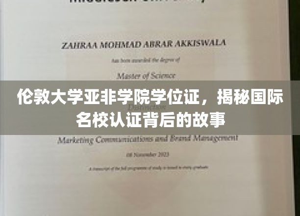 伦敦大学亚非学院学位证，解码国际名校认证之旅