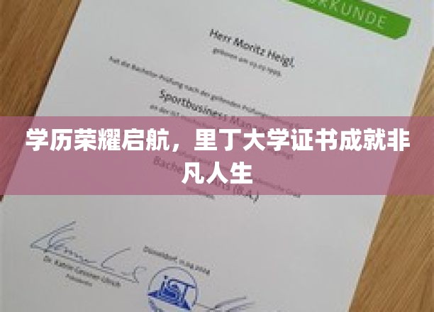 学历荣耀启航，里丁大学证书成就非凡人生