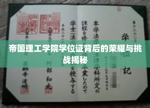 帝国理工学院学位证背后的荣耀与挑战揭秘