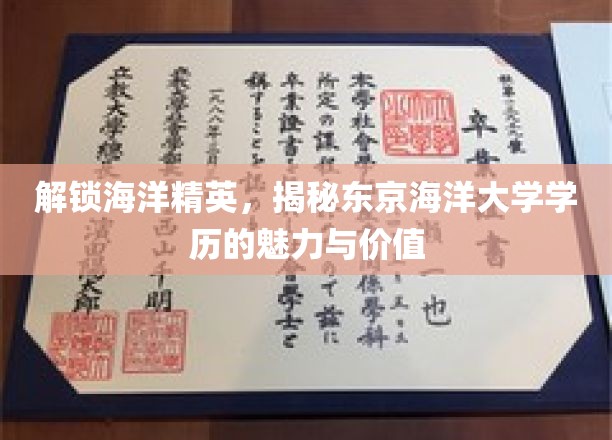 探秘东京海洋大学，精英摇篮的学历密码与无限潜能