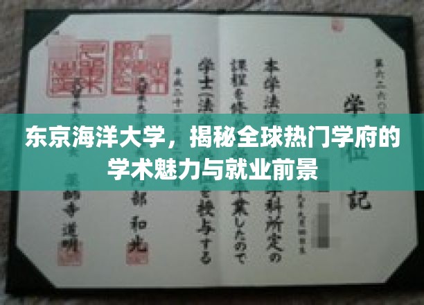 探索东京海洋大学，解码顶尖学府的学术辉煌与职场未来
