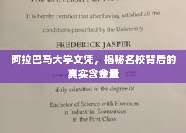 阿拉巴马大学文凭，揭秘名校背后的真实含金量