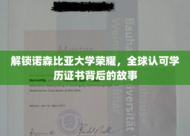 诺森比亚大学荣耀揭秘，探索全球认可学历证书的传奇之路