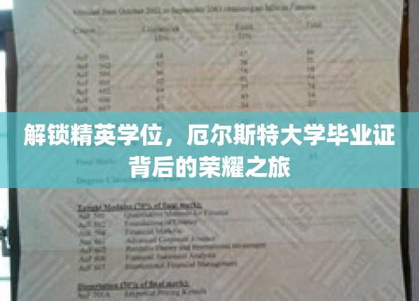 解锁荣耀之门，厄尔斯特大学精英学位证背后的辉煌篇章