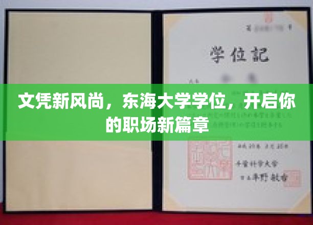东海大学学位助力，解锁职场新纪元！
