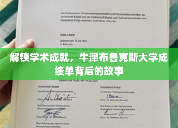 解锁学术成就，牛津布鲁克斯大学成绩单背后的故事
