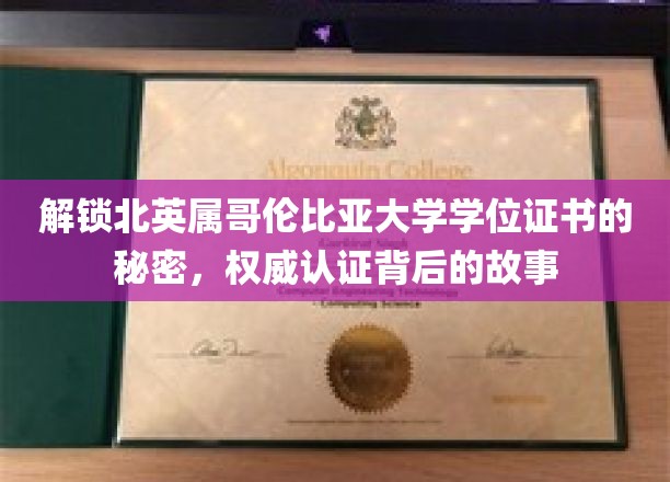 揭开北英属哥伦比亚大学学位证书背后的传奇认证之旅