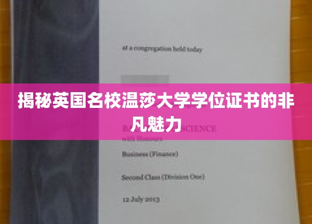英国温莎大学学位证书，探寻名校荣耀背后的独特魅力