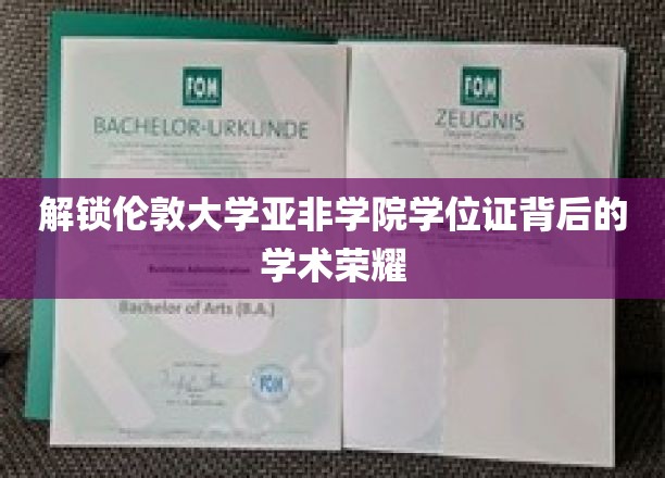 解锁伦敦大学亚非学院学位证背后的学术荣耀