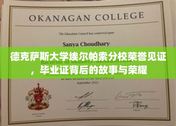 德克萨斯大学埃尔帕索分校荣耀之旅，揭秘毕业证书背后的传奇故事