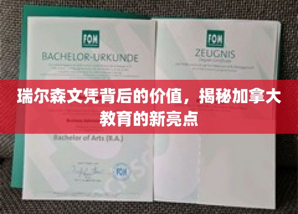 瑞尔森文凭的价值，揭示加拿大教育的璀璨亮点