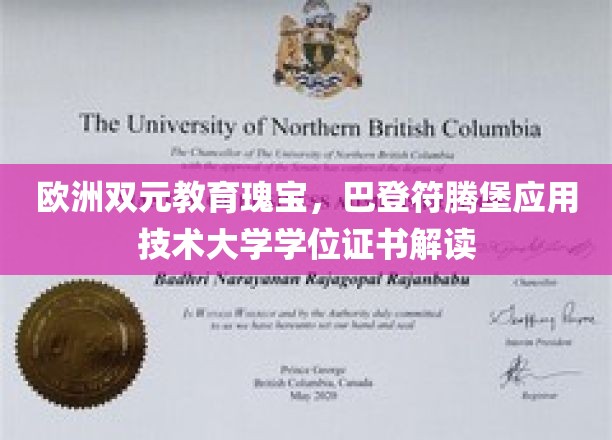 欧洲双元教育瑰宝，巴登符腾堡应用技术大学学位证书解读