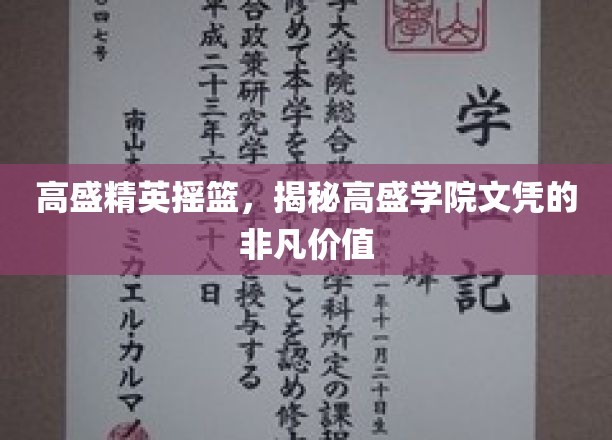 金融精英孵化器，高盛学院文凭的卓越魅力