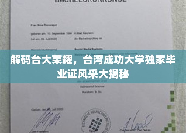 台大荣耀揭秘，一睹台湾成功大学毕业证书的神秘风采