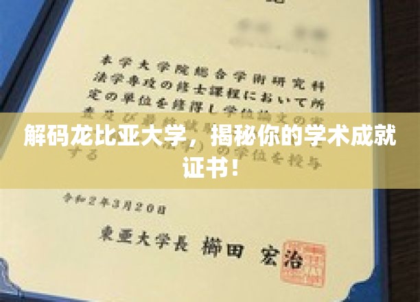 解锁龙比亚大学的学术成就，你的荣誉证书大揭秘！