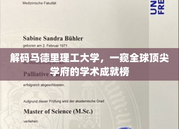 马德里理工大学揭秘，揭秘全球学术巅峰的卓越成就