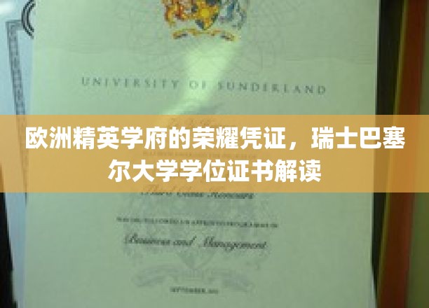 欧洲精英学府的荣耀象征，瑞士巴塞尔大学学位证书解读