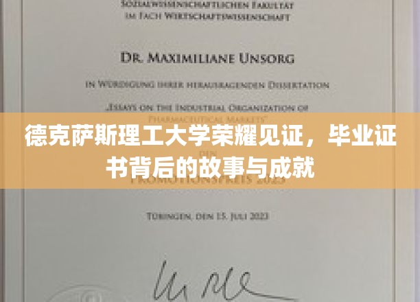 德克萨斯理工大学毕业证书，见证荣耀背后的非凡历程