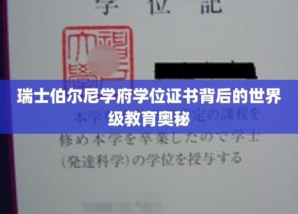 探寻瑞士伯尔尼学府，学位证书背后的非凡教育传奇