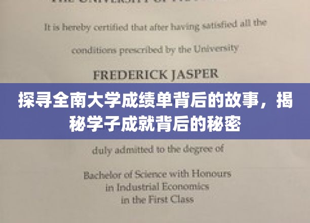 解码全南大学学子辉煌成绩背后的传奇故事