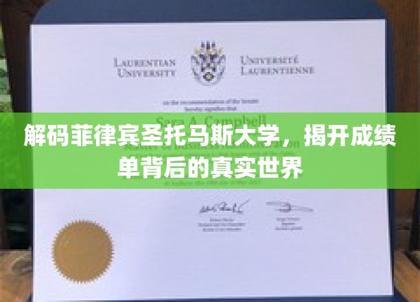 解码菲律宾圣托马斯大学，揭开成绩单背后的真实世界