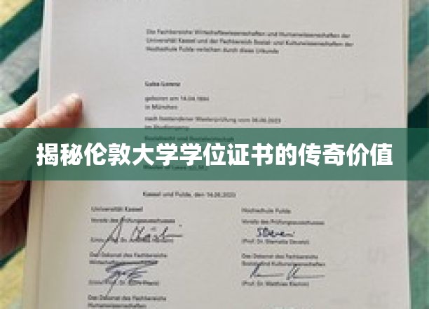探寻伦敦大学学位证书的非凡魅力与价值