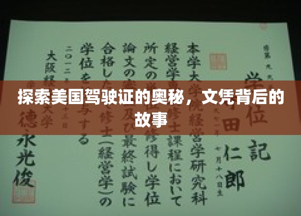 探索美国驾驶证的奥秘，文凭背后的故事