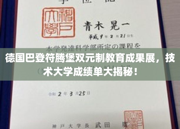 巴登符腾堡双元制教育硕果累累，德国技术大学成绩单惊艳亮相！