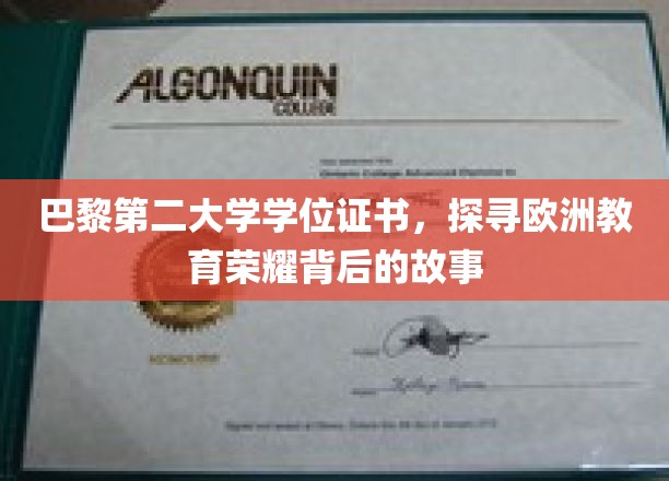 欧洲学府荣耀之光，揭秘巴黎第二大学学位证书背后的传奇故事