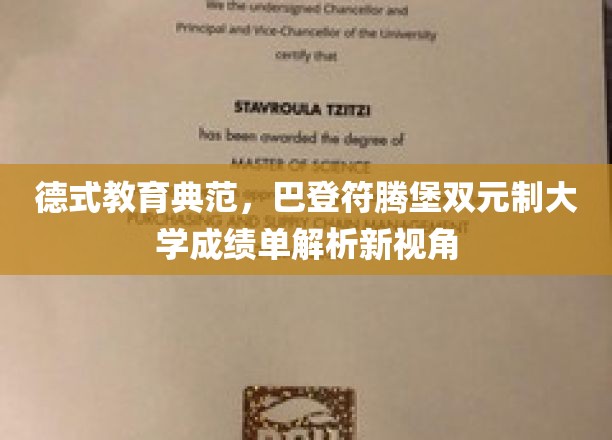 探索巴登符腾堡双元制教育奇迹，德式大学成就背后的秘密解析
