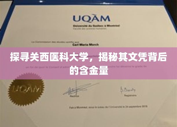 解码关西医科大学，揭秘文凭的非凡价值