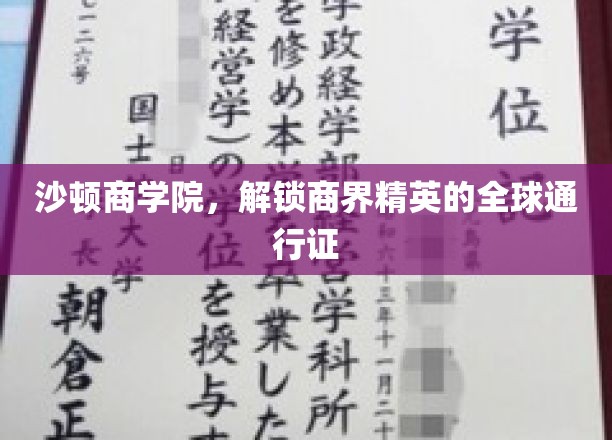 商界精英的国际化护照，沙顿商学院的全球通行密码