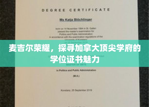 麦吉尔荣耀：一探加拿大顶尖学府学位证书的魅力