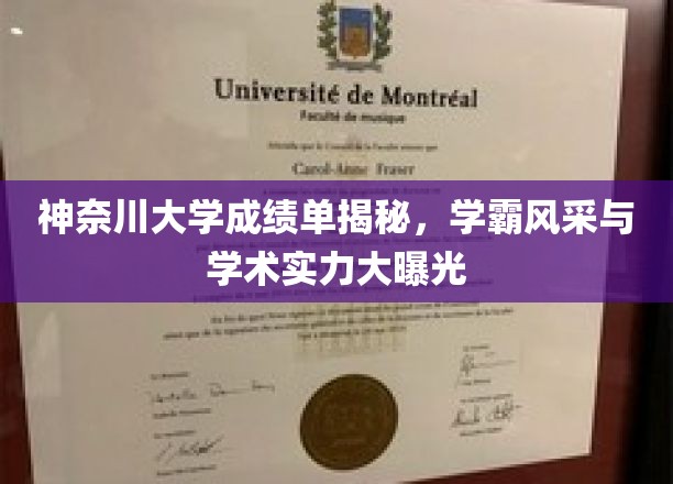 揭开神奈川学霸的面纱，独家揭秘学术实力与风采风采！