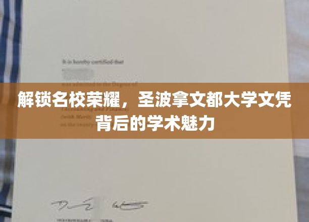 探秘圣波拿文都，揭秘名校文凭背后的非凡学术风采