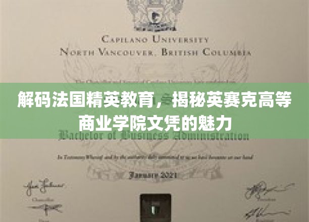 法国精英教育密码，英赛克高商文凭的独特魅力