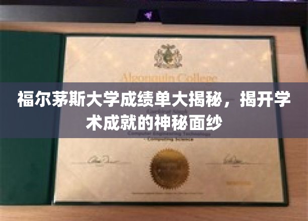 解码福尔茅斯大学成绩单，一窥学术精英背后的秘密世界