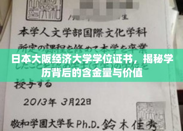 日本大阪经济大学学历揭秘，探究证书的内在价值与市场认可