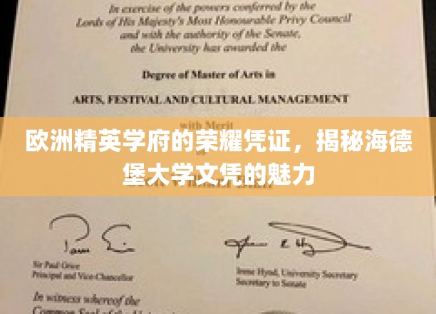 欧洲精英学府的荣耀凭证，揭秘海德堡大学文凭的魅力