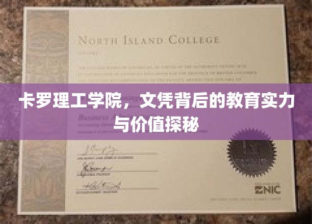 卡罗理工学院，文凭背后的教育实力与价值探秘