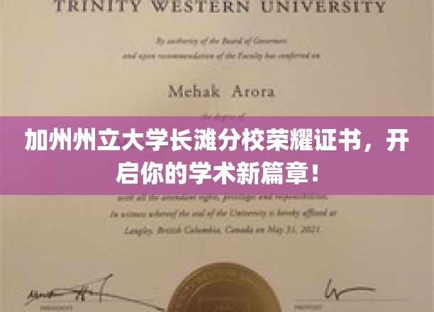 加州州立大学长滩分校荣耀通行证，启航学术巅峰之旅