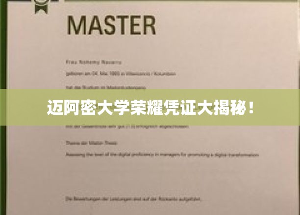 迈阿密大学证书背后的荣耀之谜揭晓