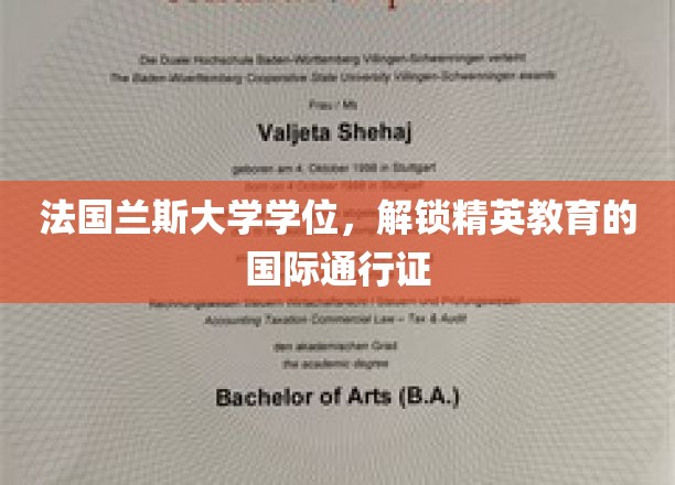 国际精英之路，法国兰斯大学学位，开启全球教育通行证之旅