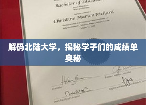 北陆大学风云录，学子成绩单背后的秘密世界