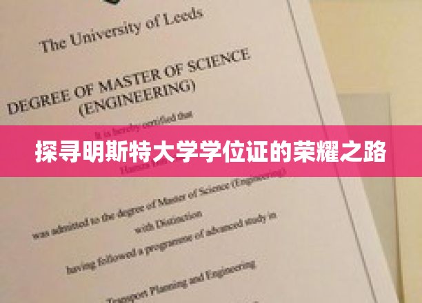 解锁明斯特大学学位证的辉煌印记